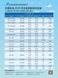 ​东营机场最新航班时刻表！