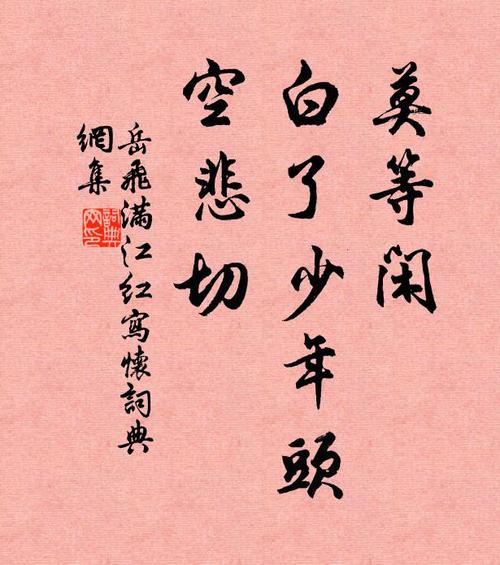 莫等闲白了少年头空悲切!的意思是什么（诗句莫等闲白了少年头空悲切什么意思）