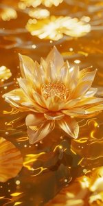 ​金色莲花头像壁纸｜幸运莲花，富贵荣华，好运连连，吉祥平安。