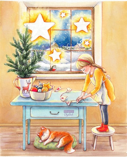 充满童趣的彩铅手绘儿童插画，丰富的色彩，温暖的画面，太治愈了