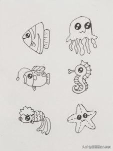 ​超全的海底世界简笔画素材，收藏起来给孩子用！儿童鱼简笔画大全