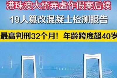 ​港珠澳大桥 混凝土弄虚作假案后续! 19人判刑，最高判32个月？