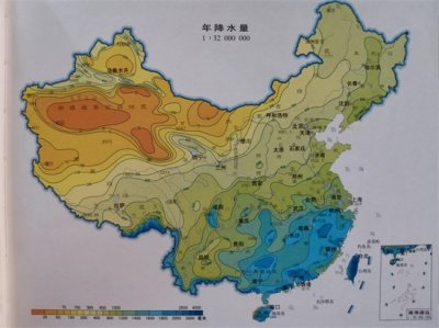 ​中国干湿分区图，与城市人口变化情况