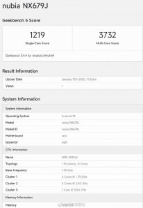 ​努比亚红魔游戏手机7 GeekBench 5跑分曝光：多核3700分+