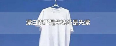 ​漂白衣服是先洗还是先漂
