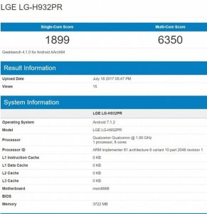 ​LG V30现身跑分网站，旗舰机运存还是4GB？