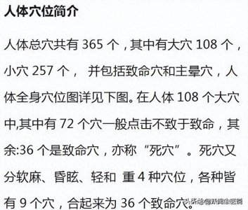 ​人体高清穴位图，很清晰，还附致命36穴口诀，太实用了！