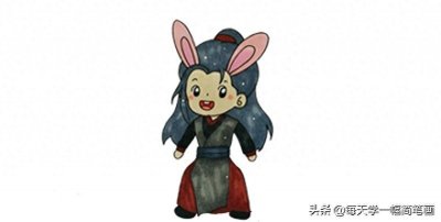 ​每天学一幅简笔画--肖战简笔画画法