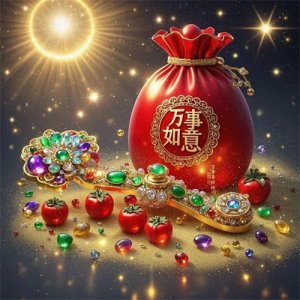 ​2025万事如意头像|吉祥如意，柿柿顺心，福禄生财，财源广进